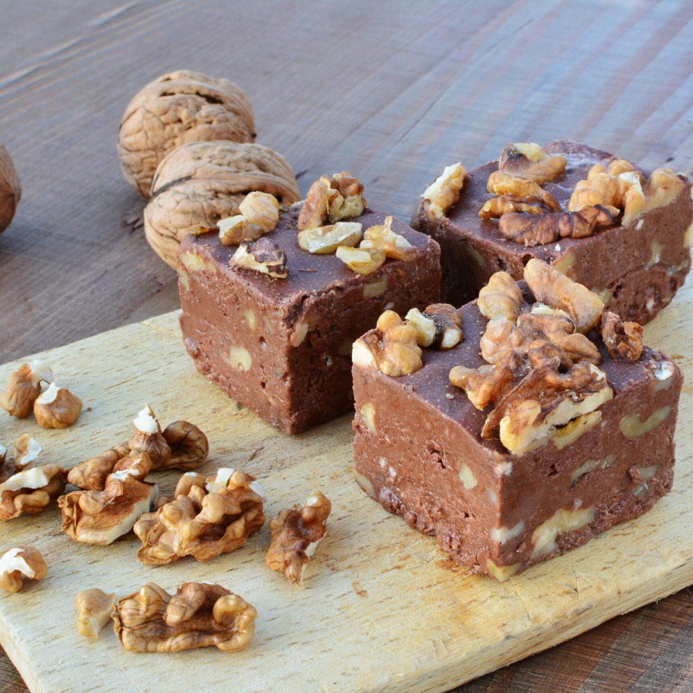 Chocolate fudge with walnuts