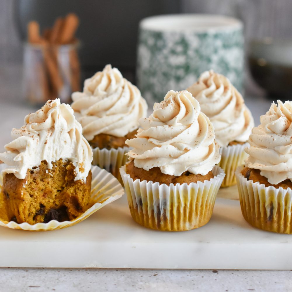 Pumpkin Cupcakes with Caramel Frosting (1)