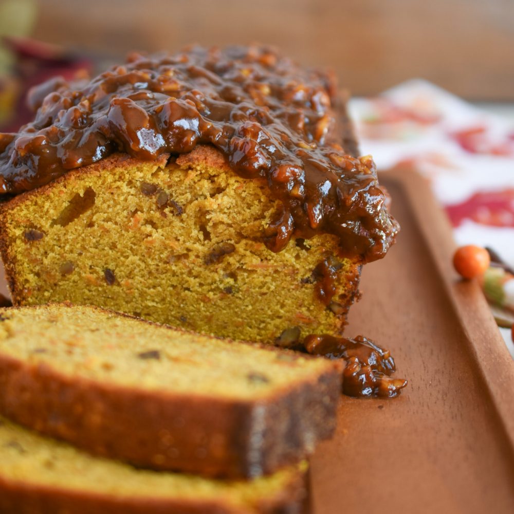 Pumpkin Pecan Bread with Gooey Pecan Sauce (7)